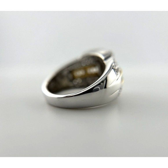 2ctw Baguette & Round Diamond Band Ring in Platinum & 18K Yellow Gold Size 9 - Picture 5 of 14